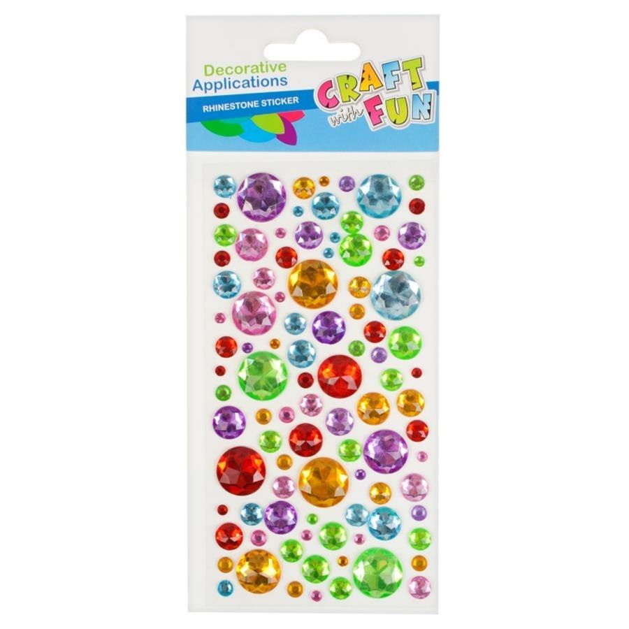 ADORNOS DECORATIVOS AUTOADHESIVOS CRISTALES REDONDOS MULTICOLOR CRAFT WITH FUN 382485